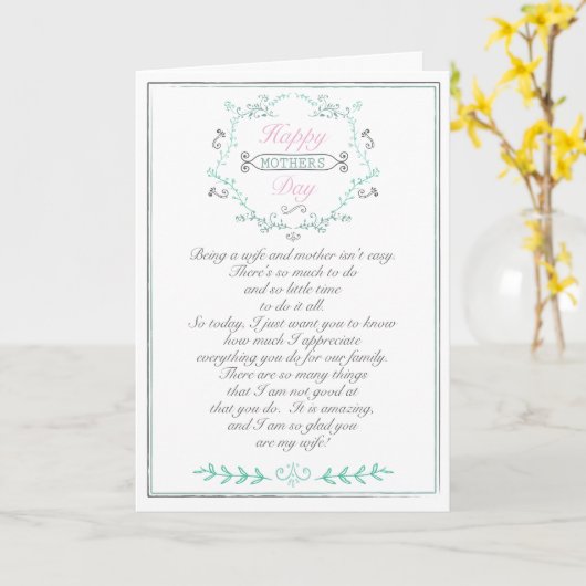 母の日の妻カード カード (黄色い花)