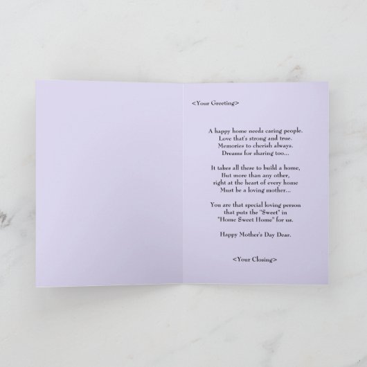 母の日の妻 カード (内部)