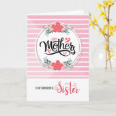 母の日の姉妹のためのピンクの盆栽 カード (黄色い花)