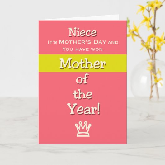 母の日の姪のユーモア今年の母！ カード (黄色い花)