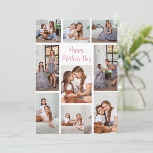 母の日の娘からの写真コラージュ カード (スタンド正面)