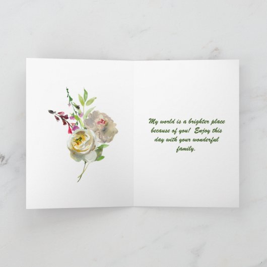 母の日の娘のために カード (内部)