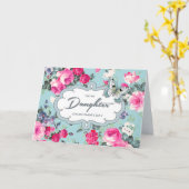 母の日の娘のために。ヴィンテージバラ カード (黄色い花)