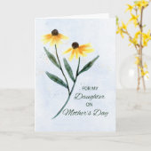 母の日の娘の日2円錐花 カード (黄色い花)