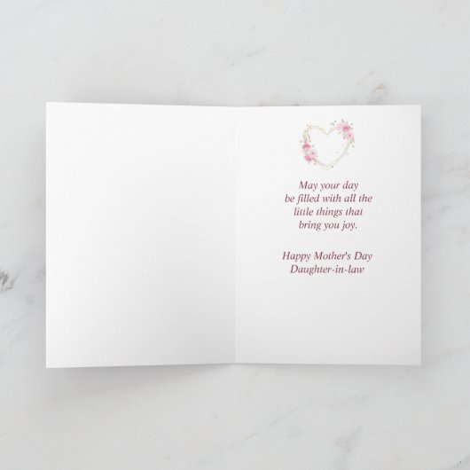 母の日の娘の水の色 カード (内部)