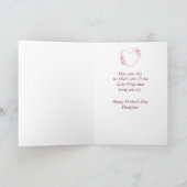 母の日の娘ピンクの花ハート カード (内部)