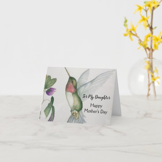 『母の日の娘』 カード (黄色い花)