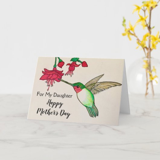 『母の日の娘』 カード (黄色い花)