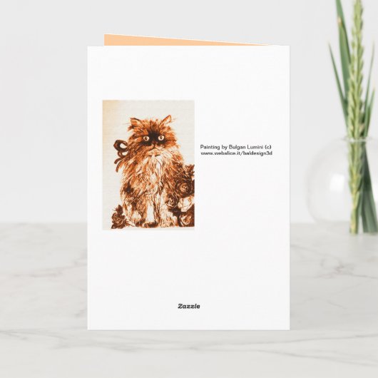 母の日の子猫バラ カード (裏面)