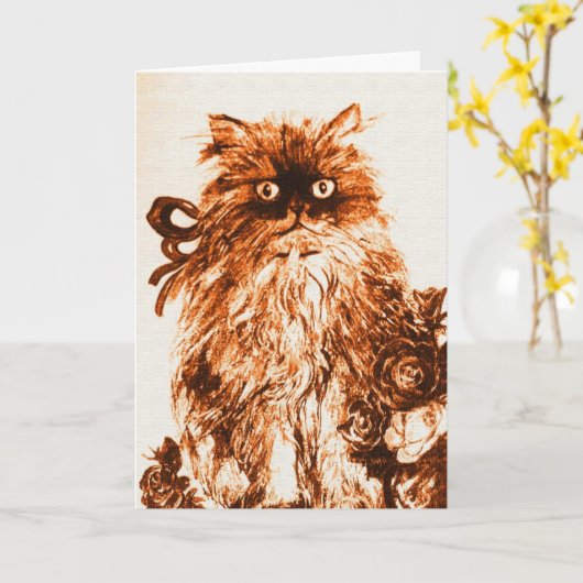 母の日の子猫バラ カード (黄色い花)