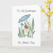 母の日の孫娘-挨拶状 カード (黄色い花)