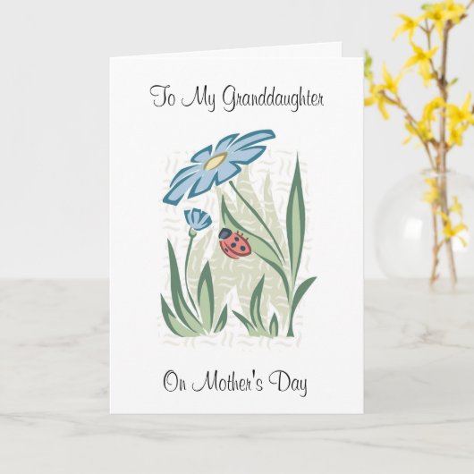 母の日の孫娘-挨拶状 カード (黄色い花)