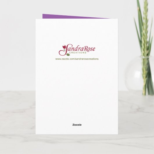 母の日の宗教的な暖かい願い紫の野花 カード (裏面)