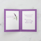母の日の宗教的な暖かい願い紫の野花 カード (内部)