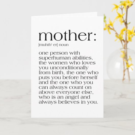 母の日の定義 カード (黄色い花)