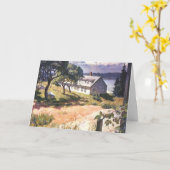 母の日の家はハート カード (黄色い花)