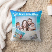 母の日の家族の写真の散乱ビーチテーマ クッション (ブランケット)