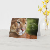 母の日の山のライオンの娘のために カード (黄色い花)