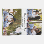 母の日の幸せなカスタム母の写真ポスター キッチンタオル (横)