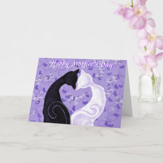 母の日の幸せなカード美しい愛猫 カード (蘭)