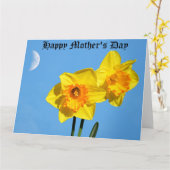 母の日の幸せなダッフィディルス ゴールドメダル フラワー カード (黄色い花)
