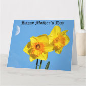 母の日の幸せなダッフィディルス ゴールドメダル フラワー カード (裏面)