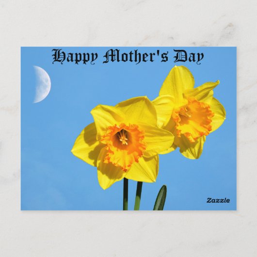 母の日の幸せなダッフィディルス ゴールドメダル 花 ポストカード (裏面)