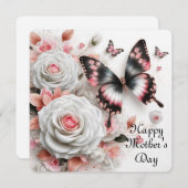 母の日の幸せなバラと蝶 シーズンカード (正面/裏面)