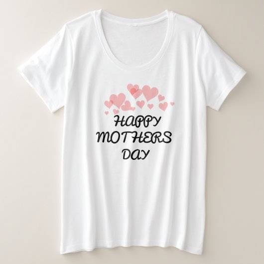 母の日の幸せな母の日のTシャツ プラスサイズTシャツ (デザイン正面)