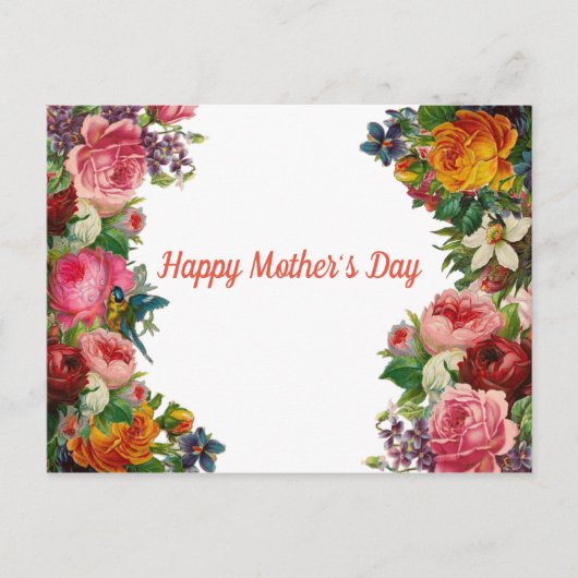 母の日の幸せな花束 ポストカード (正面)