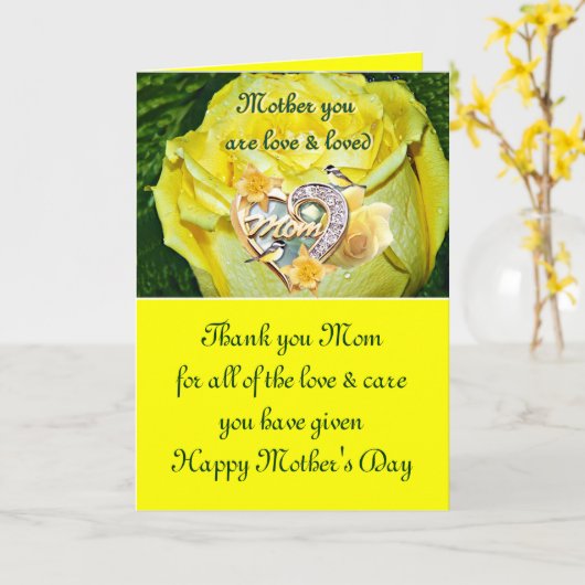 母の日の幸せ_ カード (黄色い花)