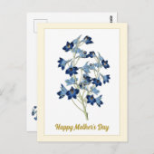 母の日の幸せ ヴィンテージ ブルーベル 花 ポストカード (正面/裏面)