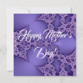 母の日の幸せ、紫色のフラクタル カード