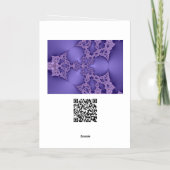 母の日の幸せ、紫色のフラクタル 箔グリーティングカード (裏面)