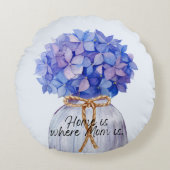 母の日の引用文あじさい丸まくら ラウンドクッション (正面)