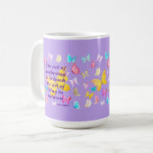 母の日の引用文と水彩蝶 コーヒーマグカップ (正面左)