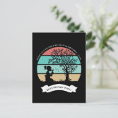 母の日の引用文ツリーエンジェルマザーの下に座る ポストカード (スタンド正面)