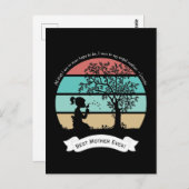 母の日の引用文ツリーエンジェルマザーの下に座る ポストカード (正面/裏面)