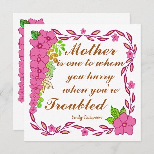 母の日の引用文by Emily Dickinson Card (正面/裏面)