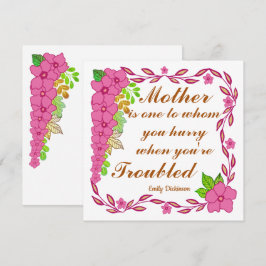 母の日の引用文by Emily Dickinson Card