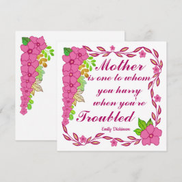 母の日の引用文by Emily Dickinson Card