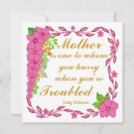 母の日の引用文by Emily Dickinson Card