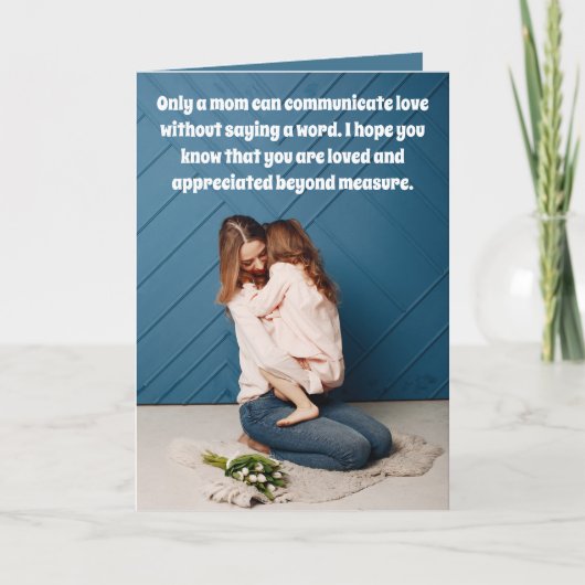 母の日の心のこもったメッセージ折り畳まれたホリデーカード シーズンカード (正面)