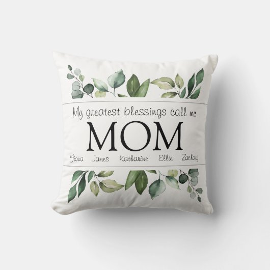 母の日の恵みが素晴らし緑色を付ける クッション (正面)