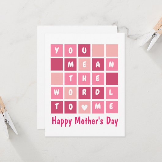 母の日の悩みおもしろい カード (正面/裏面インサイチュ)