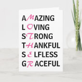 母の日の意味 カード (正面)