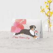 母の日の愛あなたのベルネーゼ山犬から カード (黄色い花)