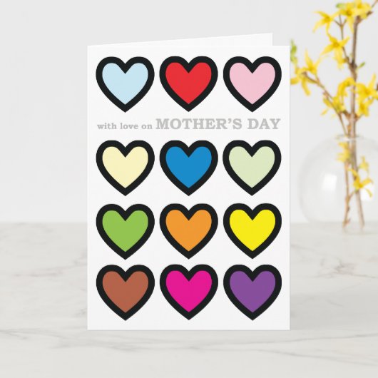 母の日の愛と カード (黄色い花)