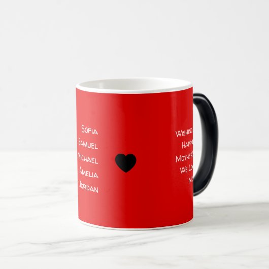 母の日の愛の名パーソナライズされた前マグ モーフィングマグカップ (正面右)