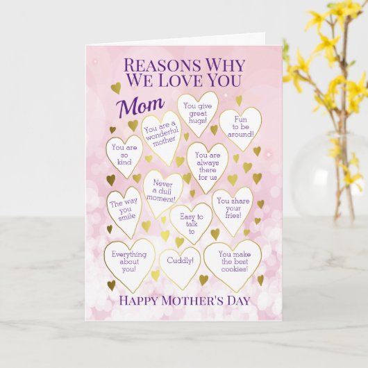 母の日の愛の理由 カード (黄色い花)